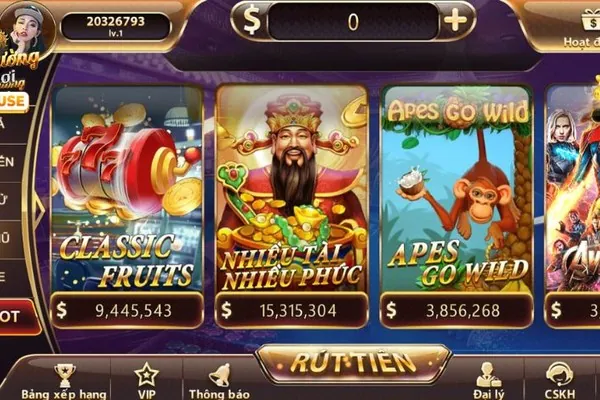 Slot game với hình ảnh máy quay xèng và biểu tượng jackpot